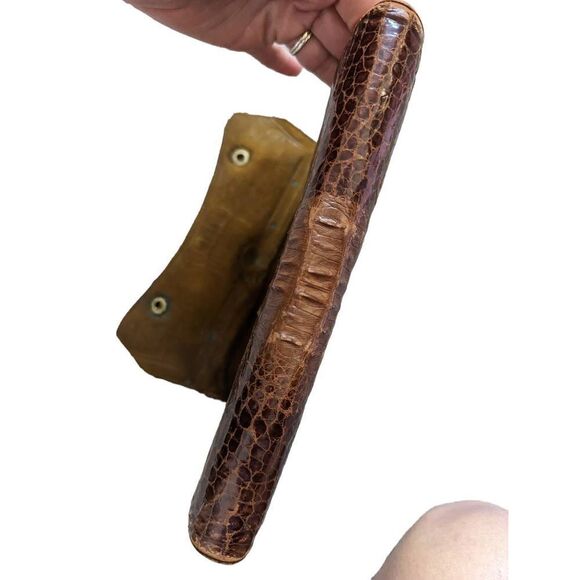 Vintage 30's-40's Alligator Bag Woven Handle and Feet! - Picture 5 of 11